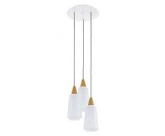 EGLO 93688 Pendelleuchte, Holz, E27, braun