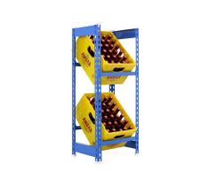 Getränkekistenregal 1000 x 410 x 300 mm, 2 Ebenen, 100 kg Tragkraft/Ebene, BLAU