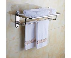 LCBLC 304 Edelstahl Doppelbar Handtuchhalter Bad Bad Doppel Bad Handtuch Anhänger Hardware Mit Barregal 60Cm