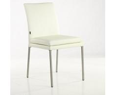 Lederstuhl Ricco Rindsleder Weiss | SIX Leder-Stuhl Lederstühle Edelstahl