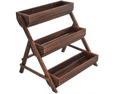 XXY.XXY Dreischichtiger Blumenständer aus Holz, Klappboden für Pflanzenständern- und Kräuterregale für Innen- und AußenPflanzenständern, 78L und 58W, 71H (cm)