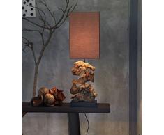 Design Treibholz Lampe Tischlampe Nachttischlampe TischleuchteHIGHLAND (Dunkel)