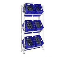 Getränkekistenregal 1800 x 810 x 300 mm, bis zu 6 Kisten, 100 kg Tragkraft/Ebene, WEISS
