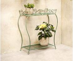 Dekoleidenschaft Standregal Ranken aus Metall im Antik Design, Blumenregal, Pflanzenregal, Küchenregal, Gartenregal