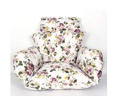 N/A Rattan-Stuhl, Hängematten-Auflage, Kissen mit Blumenmuster bedruckt, Schaukelstuhl, Korbgeflecht, Hängematte, mit Kissen für Terrasse, Garten (nur Kissen) 55 x 70 cm, D, 55x70cm(22x28inch)