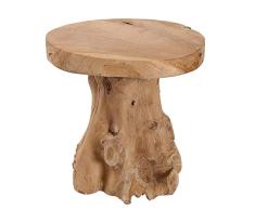 Invicta Interior Baumstamm Hocker Root Teak Hocker massives Wurzelholz Sitzhocker Beistelltisch Natur Tisch Holztisch Holzhocker Fußbank