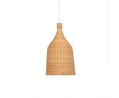 TL-LAMPS Weidenkorb Rattan Bambus Pendelleuchte Schirm Leuchte Hängetisch; rustikales bauernhaus essen, 30 x 50 cm