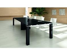 Konferenztisch mit Glasplatte JET EVO für 8 Personen, Besprechungstisch, Meetingtisch in verschiedenen Dekoren, Konferenzmöbel