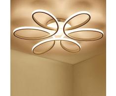 LED 75W Blume-Shape Deckenleuchte Creative Acryl Aluminium Lampenschirm Modern Elegante Matt Weiß Deckenlampe Wohnzimmer Esszimmer Schlafzimmer Deckenleuchte Dimmbar 3000K-6000K L58cm * H11cm