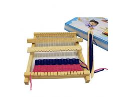 Rlevolexy Crafts Kinder DIY Weberei Set Creative Multi-Prozess-Stuhl aus Holz Loom Set Hand Stricken Weben Set Spielzeug