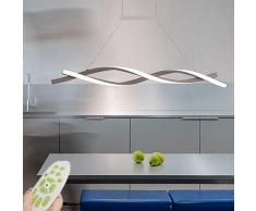 LED Pendelleuchte Spirale Hängeleuchte Metall Welle Decken-leuchte Modernes schickes Design Esstisch Innendekoration Wohnzimmer Lampe Höhenverstellbar Dimmbar mit Fernbedienung Hängelampe
