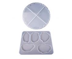 Mayoaoa DIY Gießform, Wave Coaster Kristall Epoxidform Handspiegel UV Harz Rechteck Silikonform Tisch Dekor Gießharz Formen Untersetzer