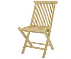 DIVERO Klappstuhl Teakstuhl Gartenstuhl Teak Holz Stuhl für Terrasse Balkon Wintergarten unbehandelt massiv klappbar natur