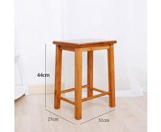 AWWCP Kleiner Sitz-Bambus-Quadrat-Schemel, Fester hölzerner Schemel, stilvoller Schemel, der Stuhl speist, Kleiner Schemel, antiker Schemel, Rest-Bereichs-Länge 32Cm, Breite 25Cm