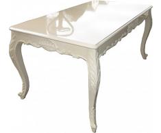 Casa Padrino Barock Esstisch Creme Hochglanz - Esszimmer Tisch - alle Grössen, Tisch Abmessungen:140 x 90 cm x H 82 cm