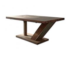 MASSIVMOEBEL24.DE Sheesham Holz massiv Möbel geölt Natur Säulentisch 240x100 Massivmöbel Holz massiv braun Buddha #132