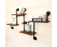 Schweberegale Vintage industrielle Holz Wand Wand hängen Rohr Regal Bücherregal Wohnzimmer Bar Teiler Blumenständer (größe : F)