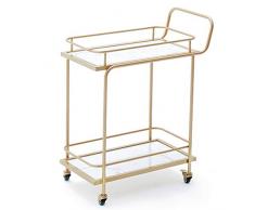 Salon Trolleys Rack-Regalwagen, Schmiedeeisen Retro Dining Car Rack-stilvolle und schöne Küche Badezimmer Restaurant High-End-Wein Wasserwagen Regal - 69x38x85cm (Color : White)