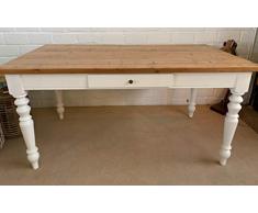 Gründerzeit Esstisch Weißenburg aus Weichholz - antikbraun/weiß gewachst 160 cm