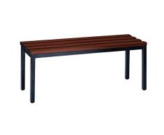 WOLF Garderobenbank ohne Lehne - PVC-Leisten, braun - Länge 1000 mm - Bank Bank aus Holz Metall Kunststoff Garderobenbank Garderobenbänke Holzbank Kunststoffbank Kunststoffbänke Mehrzweckbank