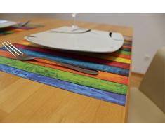 Papier „Tischset – Bunt Shabby Chic“ DIN A3 (420x297mm) 100er Pck. – Platzdeckchen Platzmatte – Ideal für Esstische als Unterlage für Teller, Besteck, Gläser