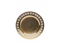 Marokkanischer orientalischer Metall Beistelltisch Klapptisch Teetisch Tisch mit Tablett Samia 40cm (Gold)