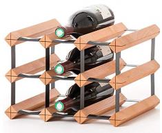 RAXI ™ Classic Premium Weinregal aus Holz mit luxuriösem Design/Flaschenregal für 9X Wein Flaschen - 32,5x23x30 cm