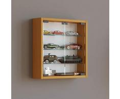 VCM Vitrine Sammelvitrine Wandvitrine Wand Schrank Regal Hängeregal Hängevitrine Holz Buche 40x40x10 cm Mandosa S
