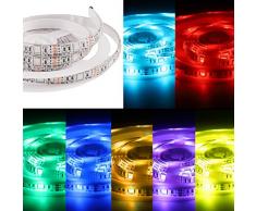 Salcar 2m mehrfarbig led streifen, flexibel erweiterbar, dimmbar RGB LED Strip inkl. Fernbedienung USB für Decke BarTheke Schrank TV Beleuchtung