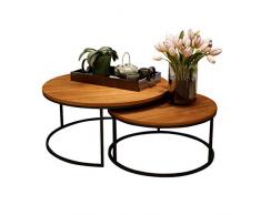 ZRXian-Kaffeetische Mid-Century Satztische aus natürlichem, umweltfreundlichem Holz für kleine Loftapartments, 2er-Set