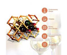Weinregal Weinregal aus Holz mit 10 Flaschen, freistehend für Tischbar oder Moderne minimalistische Trockenweine Für Barküche (Color : Wood, Size : 10 Bottles)