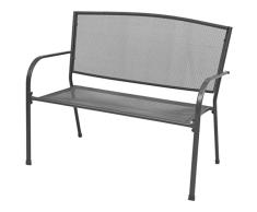 vidaXL Gartenbank Armlehne 108cm Streckmetall Metallbank Sitzbank Parkbank