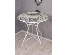 PALAZZO INT Gartentisch Shabby Chic Eisentisch runder Tisch Antik