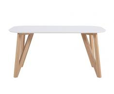 SalesFever® Esszimmertisch Aino, Küchentisch in matt-weiß, 180 x 90 cm, furnierter Esstisch, pflegeleichter & abgerundeter Holz-Tisch, FSC® zertifiziert