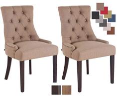 CLP 2er Set Esszimmerstuhl Aberdeen Mit Hochwertiger Polsterung Und Stoffbezug I 2X Polsterstuhl Mit Kautschukholz Gestell I Sitzhöhe Von 50 cm Taupe, antik