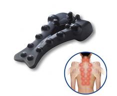 Nackenkissen Neck Massage, Magic Back Stretcher Back Pain Relief, Multi-Point Massager & Massage Ball Self Massage Tool, Trigger Point Therapy, Posture Corrector, Back Support for Office Chair ,Black