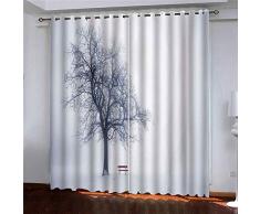 CHNXXL Blickdicht Blackout Vorhang Mit Ösen Schalldämmend Gardinen Polyester 3D Bedruckt Große Baumbank Für Wohnzimmer Schlafzimmer Kinder Oder Babyzimmer 170(W) X200(H)(cm)