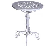 Beistelltisch Shabby Chic Tisch Weiss Eisentisch rund Teetisch 56 cm Palazzo Exclusiv