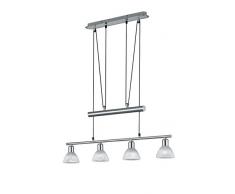 Trio Leuchten LED-JoJo-Pendelleuchte Levisto in Nickel matt, Glas alabasterfarbig weiß 371010407
