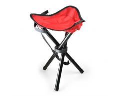 Duramaxx Campingstuhl - Dreibeinhocker, Angelsitz, Klappstuhl, Anglersitz, 500g leicht, max. 100 kg, Sitzfläche: 26 x 26 x 26 cm, faltbar, wetterfester Kunststoff, Stellhöhe: ca. 38cm, rot