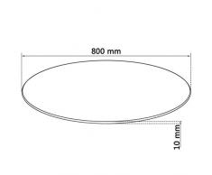 Festnight- Tischplatte aus gehärtetem Glas für Esstische Couchtisch Gartentische rund 800 mm