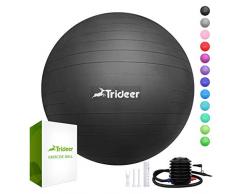 Trideer Dicker Anti-Burst Gymnastikball inkl Ballpumpe, Robuster 700kg Maximalbelastbarkeit Sitzball Pilates Ball Yoga Ball als Fitness Kleingeräte und Balance Stuhl im Gym-Home-Büro