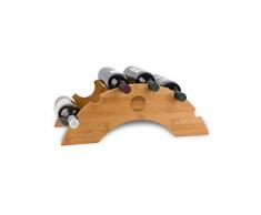 PreVino Weinregal Bambus Holz | Flaschenregal Weinflaschenhalter Weinhalter klein | für 6 Flaschen | Wine Bottle Rack | Wooden Wine Holder | Weinständer 51x23,7x19 cm