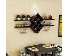 LUYIASI- Einfache Wohnzimmer Wand Weinregal Hängende Weinregal Restaurant Weinschrank Diamant Weinregal Shelf (Farbe : A)