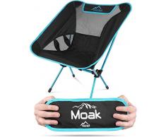 normani Ultraleichter Mini Campingstuhl MOAK 796 g! klappbarer Strandstuhl Anglerstuhl mit Aluminiumgestell - Stabiler Outdoorstuhl - Traglast: 135 Kg (330 lbs) Farbe Blue