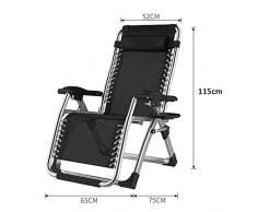 AI LI WEI Home Outdoor/Außenpatio Lehnstühle Zero Gravity Sonnenliegen Strand Camping Tragbarer Stuhl Folding Sonnenliege mit Becherhalter Leichte Camping-Stuhl (Color : Black)