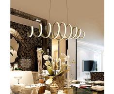 LED Esszimmer-lampe Dimmbar Pendelleuchte Modern Frühling Design Hängelampe Chic Metall Acryl Fernbedienung Decke Leuchten für Esstischlampe Schlafzimmer Wohnzimmer FlurLampe (L100cm * W26cm * H26cm)