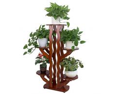 CHAOXIAN Gartenregal Blumenregal Blumen Regal Gartenregal Pflanzenständer Multilayer Fußstütze Kiefernholz Umweltschutz, 48x24x116cm