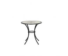 Siena Garden Tisch Stella, Ø70x71cm, Gestell: Stahl, pulverbeschichtet in schwarz matt, Fläche: Mosaik,Tischplatte: Keramik