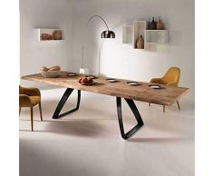 Pharao24 Design Esstisch mit Baumkante aus Eiche verlängerbar Ausführung 1